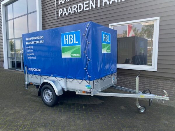 Enkelas aanhangwagen met huif 750 kg